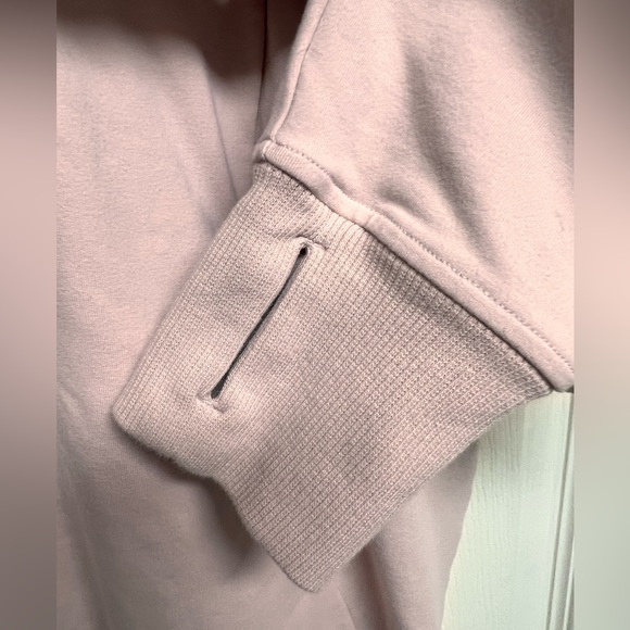 Lululemon Scuba Sz 10 Pink Cotton Terry Hooded Pullover Hoodie Top - Picture 8 of 11